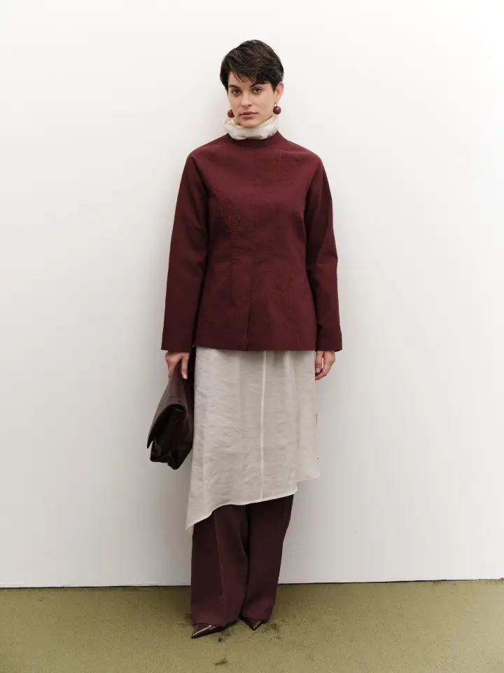 QOOQ Nakışlı Bluz