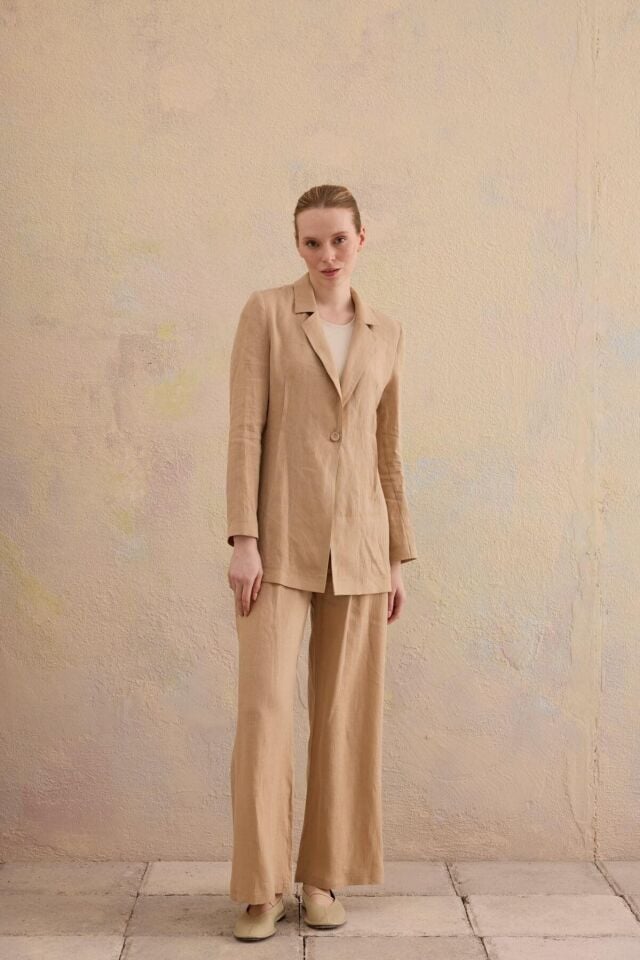 Albi Blazer Takım Bej