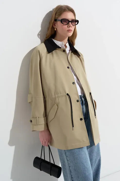 KB Casual Midi Trençkot Bej - 2